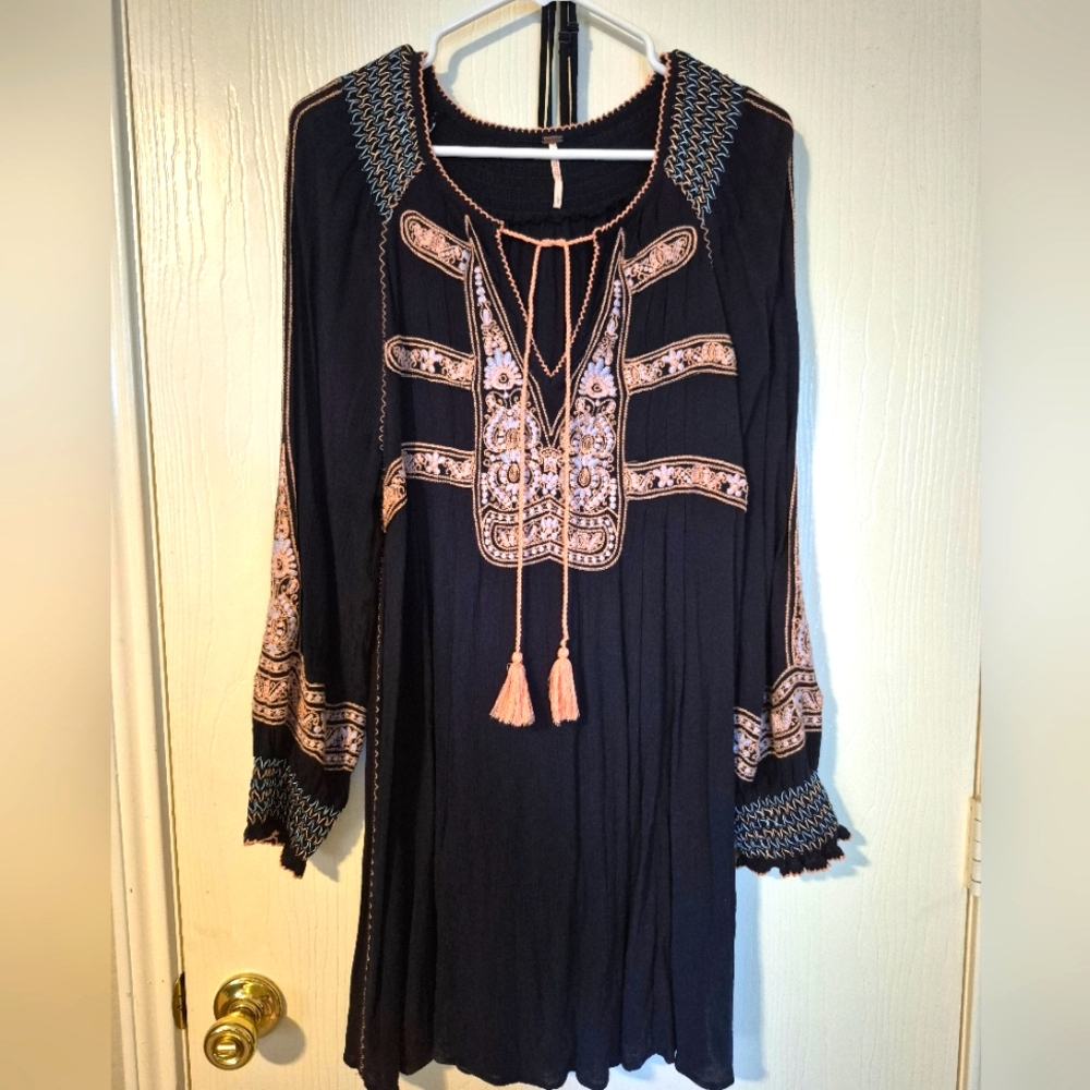 Free People boho embroidered dress